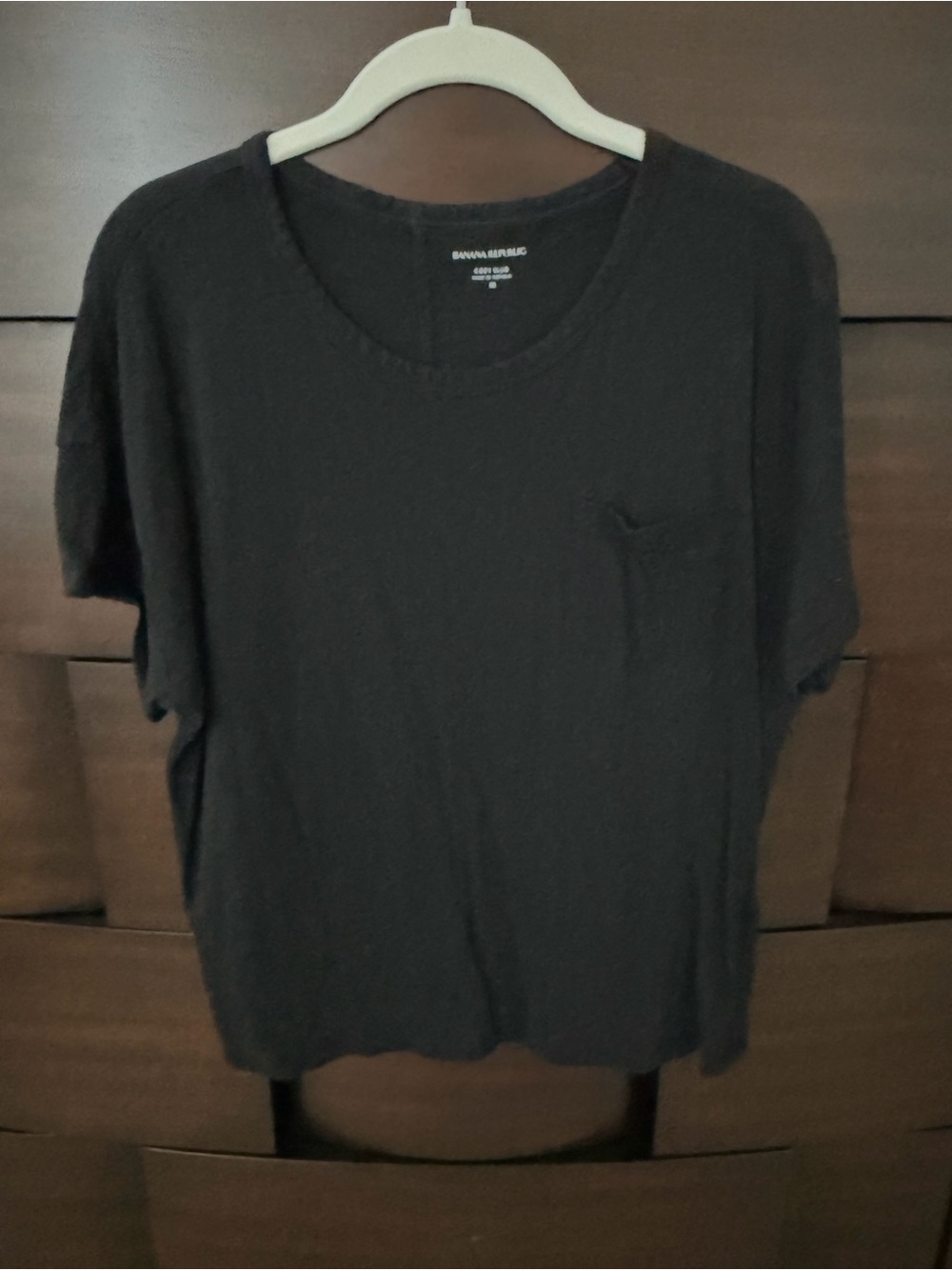 LIKE NEW Banana Republic Cozy Slub Pocket Tee | Black | M